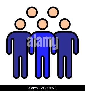 Icona di impostazione dibattito. Due figure di alto profilo, che rappresentano l'accordo, la collaborazione, il lavoro di squadra, la discussione politica, dibattito, discussione, consenso, partner Illustrazione Vettoriale