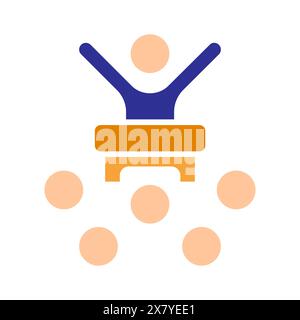 Icona di impostazione dibattito. Due figure di alto profilo, che rappresentano l'accordo, la collaborazione, il lavoro di squadra, la discussione politica, dibattito, discussione, consenso, partner Illustrazione Vettoriale