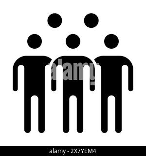 Icona di impostazione dibattito. Due figure di alto profilo, che rappresentano l'accordo, la collaborazione, il lavoro di squadra, la discussione politica, dibattito, discussione, consenso, partner Illustrazione Vettoriale