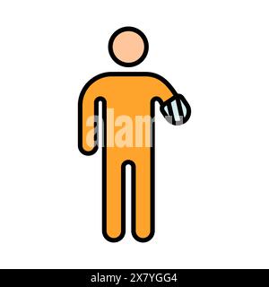 Icona del ceppo manuale. Trauma, disabili, persone con disabilità, ceppo, incidente, medicina, amputazione, ableismo, disabili, sedia a rotelle, Disabilit Illustrazione Vettoriale