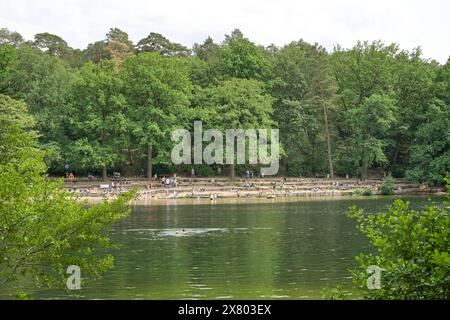 Badestelle, Krumme Lanke, Zehlendorf, Steglitz-Zehlendorf, Berlino, Deutschland *** zona balneare, Krumme Lanke, Zehlendorf, Steglitz Zehlendorf, Berlino, Germania Foto Stock