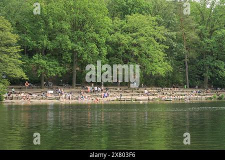 Badestelle, Krumme Lanke, Zehlendorf, Steglitz-Zehlendorf, Berlino, Deutschland *** zona balneare, Krumme Lanke, Zehlendorf, Steglitz Zehlendorf, Berlino, Germania Foto Stock