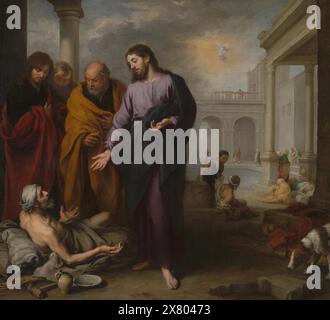 Christ Healing the Paralytic at the Pool of Bethesda, 1670, National Gallery, Londra Bartolomé Esteban Murillo Foto Stock