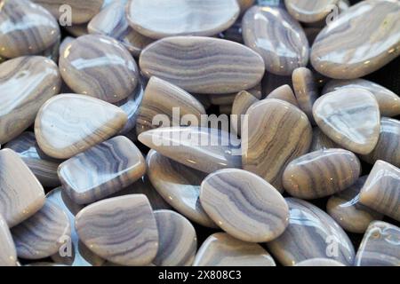 Grana di agata blu (calcedonia) come sfondo molto bello Foto Stock