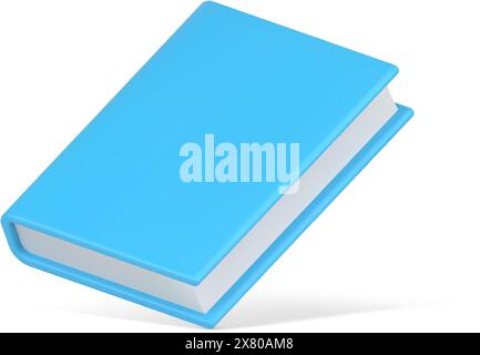 Icona blu del vettore del libro 3D. Letteratura educativa rigida. Formule matematiche e geometriche di volume scientifico. Interessante narrativa e classici. E Illustrazione Vettoriale