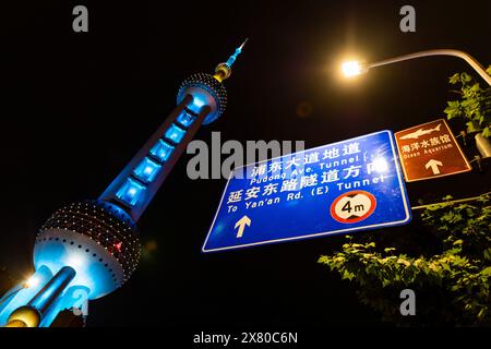 Shanghai, Chine. 21 maggio 2024. L'Oriental Pearl Towerdurante l'ePrix di Shanghai 2024, ottavo incontro del Campionato Mondiale ABB FIA di Formula e 2023-24, sul circuito Internazionale di Shanghai dal 24 al 26 maggio 2024 a Shanghai, Cina - foto Julien Delfosse/DPPI Credit: DPPI Media/Alamy Live News Foto Stock