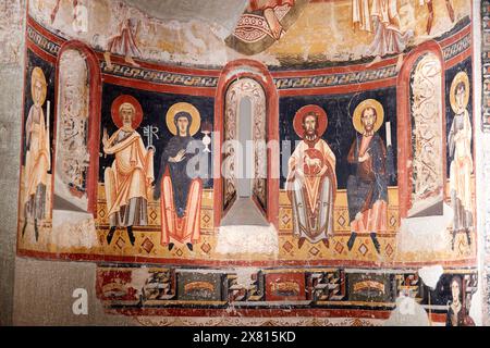 Absis del Burgal, S. XI - XII, Procedeix de l'església de l'Antic monestir de Sant Pere del Burgal (la Guingueta d'Aneu, Pallars Sobirà), Ro medievale Foto Stock