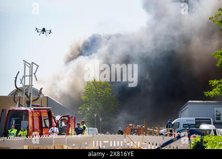 Copenaghen, Danimarca. 22 maggio 2024. Fuoco a Novo Nordisk su Smoermosevej a Bagsvaerd, Danimarca, mercoledì 22 maggio 2024. (Foto: Liselotte Sabroe/Ritzau Scanpix) credito: Ritzau/Alamy Live News Foto Stock