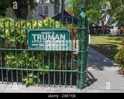 The Harry S. Truman Little Whitehouse a Key West, Florida, USA, 17 aprile 2024 Foto Stock