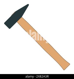 illustrazione vettoriale del colore del martello Illustrazione Vettoriale