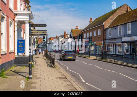 La High Street Great Dunmow Essex Foto Stock