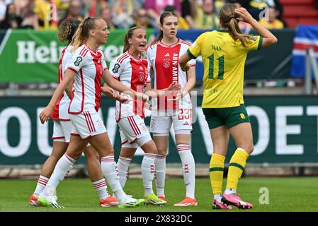 Rosa van Gool (21) dell'Ajax Vrouwen reagisce durante una partita di calcio femminile tra l'Ajax Amsterdam vrouwen e fortuna Sittard nella finale della Coppa dei campioni olandese Toto KNVB, mercoledì 20 maggio 2024 a Tilburg, Paesi Bassi. FOTO SPORTPIX | David Catry Foto Stock