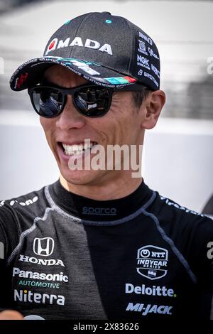 Speedway, Indiana, Stati Uniti. 20 maggio 2024. TAKUMA SATO (75) di Tokyo, Giappone, si prepara ad allenarsi per l'Indy 500 all'Indianapolis Motor Speedway di Speedway, IN. (Credit Image: © Walter G. Arce Sr./ASP via ZUMA Press Wire) SOLO PER USO EDITORIALE! Non per USO commerciale! Foto Stock