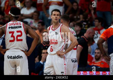 Murcia, Spagna. 22 maggio 2024. XABI López-AROSTEGUI giocatore ala del Valencia Basket durante la partita, UCAM Murcia CB vs VALENCIA Basket, acb, Endesa League, secondo playoff, Palazzo dello Sport di Murcia regione di Murcia Spagna, 22 maggio 2024 crediti: Pascu Méndez/Alamy Live News Foto Stock