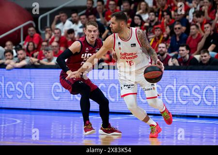 Murcia, Spagna. 22 maggio 2024. STEFAN JOVIC giocatore di base serbo del Valencia Basket durante la partita, UCAM Murcia CB vs VALENCIA Basket, acb, Endesa League, seconda partita di playoff, Palazzo dello Sport di Murcia regione di Murcia Spagna, 22 maggio 2024 crediti: Pascu Méndez/Alamy Live News Foto Stock