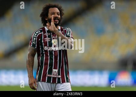 Rio De Janeiro, Brasile. 22 maggio 2024. RIO DE JANEIRO, BRASILE - 22 MAGGIO: MARCELO di Fluminense gesti durante la partita tra Fluminense e Sampaio Correa nell'ambito della Coppa del Brasile 2024 allo Stadio Maracana il 22 maggio 2024 a Rio de Janeiro, Brasile. Crediti: Ruano Carneiro/Alamy Live News Foto Stock