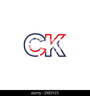 Design del concept del logo CK tech Illustrazione Vettoriale