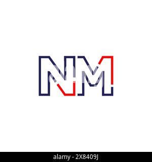 Concept design del logo NM tech Illustrazione Vettoriale