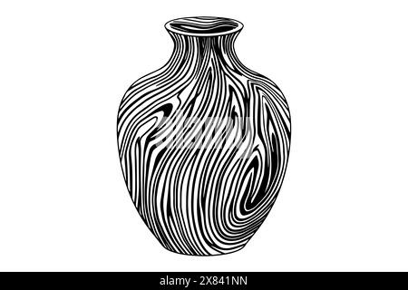 Set di antichi schizzi di inchiostro disegnati a mano per vasi. Illustrazione vettoriale incisa. Illustrazione Vettoriale