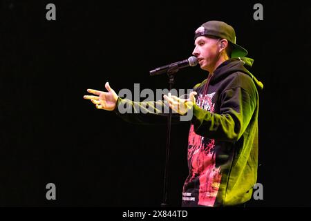 Madison, Stati Uniti. 21 maggio 2024. Rapper Ekoh (Jeff Thompson) al Sylvee il 21 maggio 2024, a Madison, Wisconsin (foto di Daniel DeSlover/Sipa USA) crediti: SIPA USA/Alamy Live News Foto Stock