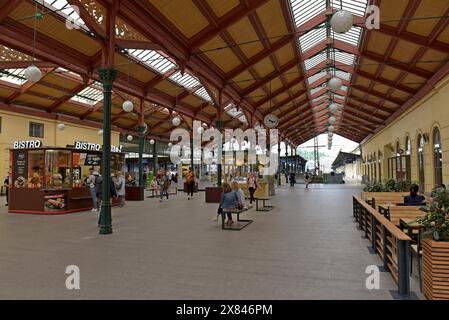 Stazione ferroviaria di Praha Masarykovo nádraží, Praga, Repubblica Ceca, maggio 2024 Foto Stock