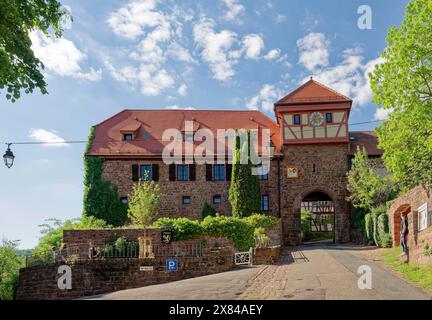 Tor tor alla fortezza di montagna di Dilsberg, Dilsberg, città di Neckargemuend, Baden-Wuerttemberg, Germania Foto Stock