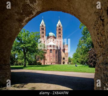 Cattedrale imperiale, cattedrale di Spira, lato est, Spira, Renania-Palatinato, Germania Foto Stock