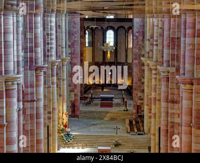 Cattedrale imperiale, cattedrale di Spira, vista interna, Spira, Renania-Palatinato, Germania Foto Stock