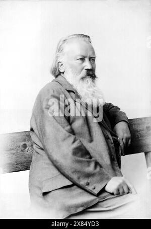 Ritratto di Johannes Brahms. Prima del 1897. Di Rudolf Krziwanek. Foto Stock