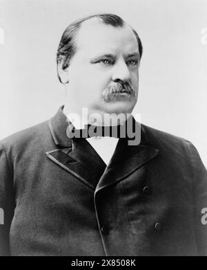 Grover Cleveland, ritratto del busto, seduto, rivolto a destra. Data: 1880-1900. Foto Stock