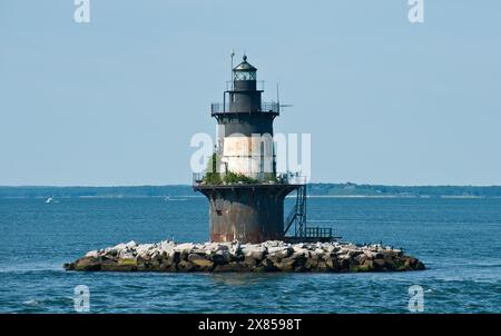 Orientare la luce puntiforme. Plum Gut, Long Island, New York, Stati Uniti Foto Stock