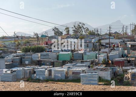 Tulbagh, Capo Occidentale, Sudafrica. 23.04. 2024. Panoramica di una township nell'area di Tulgbagh Western Cape. Foto Stock