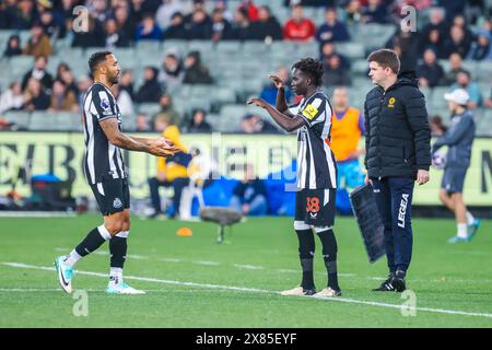 Melbourne, Victoria, Australia. 22 maggio 2024. MELBOURNE, AUSTRALIA - 22 MAGGIO: Garang Kuol del Newcastle United al suo debutto giocando al Tottenham Hotspur durante la Global Football Week al Melbourne Cricket Ground il 22 maggio 2024 a Melbourne, Australia (Credit Image: © Chris Putnam/ZUMA Press Wire) SOLO PER USO EDITORIALE! Non per USO commerciale! Foto Stock