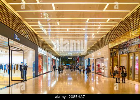 Vista notturna del centro commerciale speciale di Xinyi, dei grandi magazzini, dell'hotel e del ristorante alla moda raggruppati in un unico punto. Foto Stock