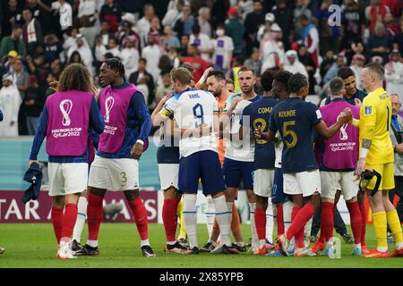 Doha, Qatar. decimo. Dicembre 2022. Francia festeggia la vittoria la partita tra Francia e Inghilterra, quarti di finale, Coppa del mondo FIFA Qatar 2022. Foto Stock