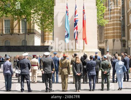 Londra, Regno Unito. 23 maggio 2024. Cerimonia del giorno delle forze di pace al Cenotafio di Whitehall per commemorare la giornata internazionale delle forze di pace delle Nazioni Unite 2024. Crediti: Phil Robinson/Alamy Live News Foto Stock