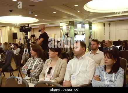 KIEV, UCRAINA - 22 MAGGIO 2024 - i partecipanti sono ritratti durante la riforma aziendale: La via per una conferenza statale trasparente ed efficace sulla gestione della proprietà a Kiev, capitale dell'Ucraina. Foto Stock