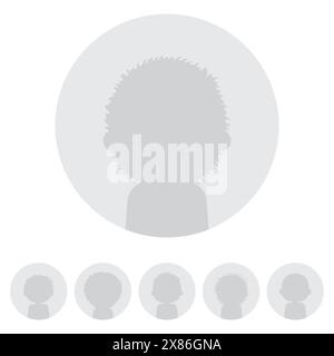 Set di avatar utente Web. Silhouette anonima. Icona profilo sociale. Illustrazione vettoriale. Illustrazione Vettoriale