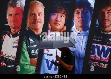 Montecarlo, Monaco. 23 maggio 2024. Giornata di pioggia nel paddock in vista del Gran Premio di F1 di Monaco sul circuito di Monaco il 23 maggio 2024 a Monte-Carlo, Monaco. (Credit Image: © Beata Zawrzel/ZUMA Press Wire) SOLO PER USO EDITORIALE! Non per USO commerciale! Foto Stock