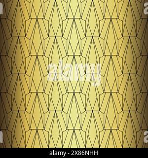 Sfondo Art Deco. Motivo nero e oro senza cuciture in uno stile anni Venti Illustrazione Vettoriale