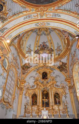 Savona, Liturgia, Italia. Complesso museale della Cattedrale di Savona. Particolare della squisita Cappella Sistina del XV secolo, la Cappella Sistina Foto Stock