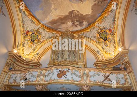 Savona, Liturgia, Italia. Complesso museale della Cattedrale di Savona. Particolare della squisita Cappella Sistina del XV secolo, la Cappella Sistina Foto Stock