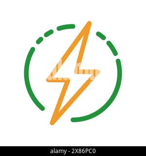 Icona fulmine. Icona Lightning, logo dal design piatto. Illustrazione Vettoriale