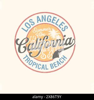 Spiaggia estiva California Los Angeles Illustrazione Vettoriale