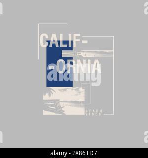 California Beach Vibes: Poster tipografici estivi Illustrazione Vettoriale