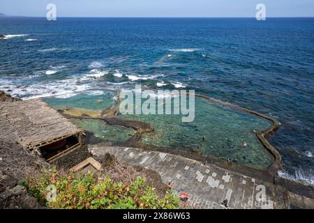 Piscina naturale piscina piscina Natural la Maceta sull'isola Canaria di El Hierro Foto Stock