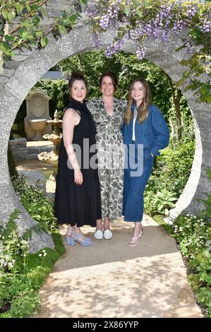 20 maggio 2024. Londra, Regno Unito. Ruth Gemmell, Holly Johnston e Hannah Dodd al 2024 RHS Chelsea Flower Show di Londra. Sue Andrews/Alamy. Foto Stock