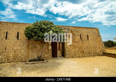 Breve visita spontanea a sud-est dell'isola delle Baleari di Maiorca presso la fortezza di es fonti vicino a Cala d'Or - Spagna Foto Stock