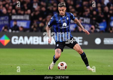 Gianluca Scamacca dell'Atalanta BC durante la finale di Europa League 2023/2024 tra Atalanta BC e Bayer Leverkusen allo stadio Dublin Arena di Dublino (Repubblica d'Irlanda), 22 maggio 2024. Foto Stock