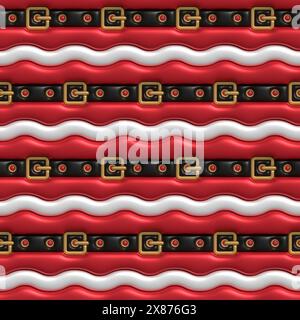Natale Babbo Natale 3D gonfiato bolla. Motivo a piastrelle e senza cuciture. Trama infinita per carta da parati, imballaggi, carta da imballaggio e così via Foto Stock